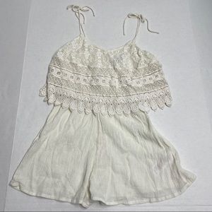 Off white Topshop romper floral size 4 dress lace